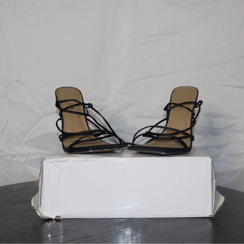 Fashion Nova Black Strappy Heels